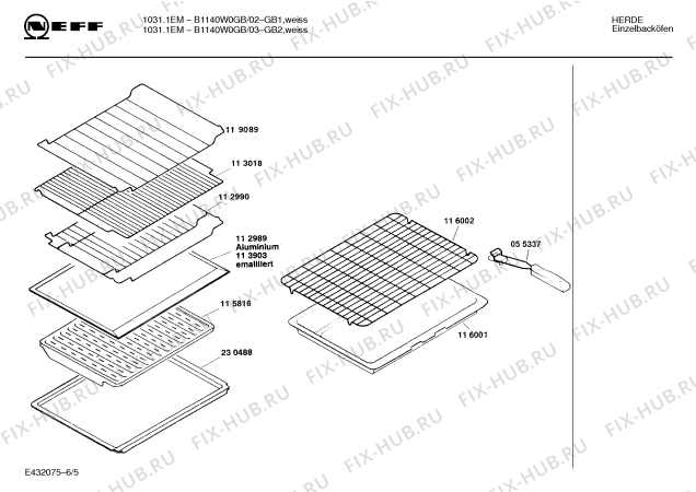 Схема №5 B1140W0GB 10311EM с изображением Панель для плиты (духовки) Bosch 00272897