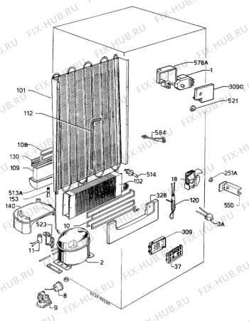 Взрыв-схема холодильника Unknown QT261RNI - Схема узла C10 Cold, users manual