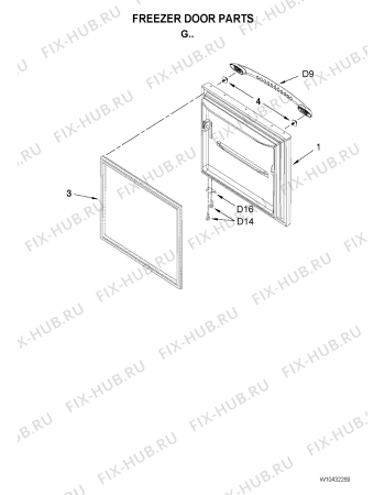 Схема №4 GB5525PEAW с изображением Винт (болт) для холодильника Whirlpool 482000006533
