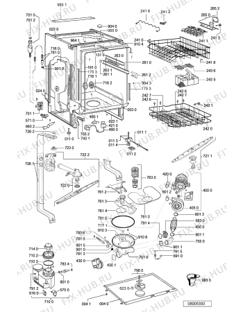 Схема №2 ADP 7460 WH с изображением Панель для электропосудомоечной машины Whirlpool 481245373253