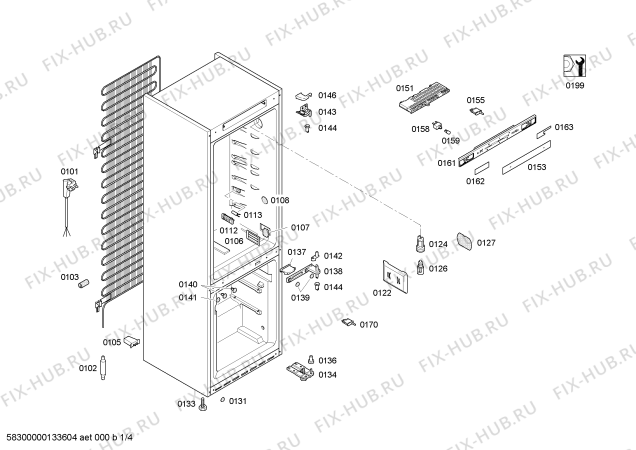 Схема №4 K5870X0 с изображением Дверь морозильной камеры для холодильной камеры Bosch 00680171