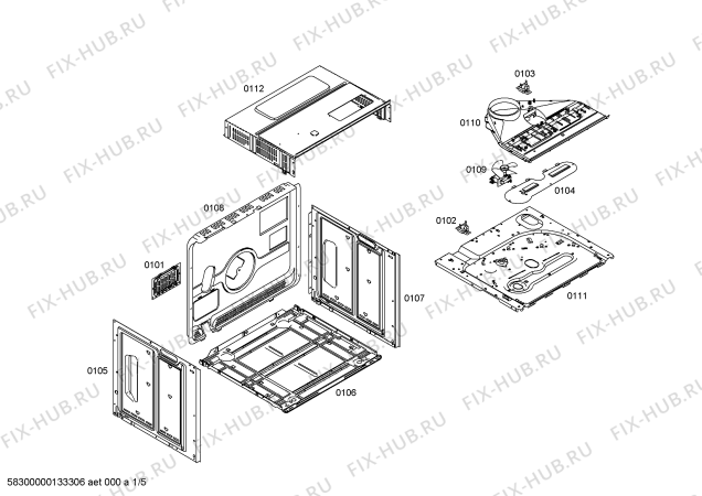 Схема №4 P1HEB49052 с изображением Крышка для духового шкафа Bosch 00681225