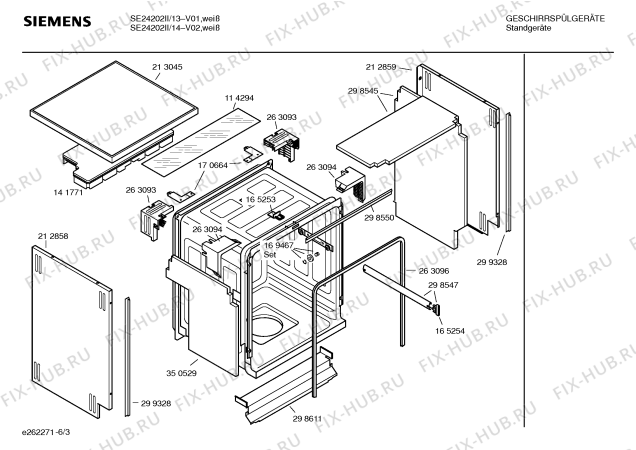 Схема №5 SE24202II Pianissimo с изображением Передняя панель для электропосудомоечной машины Siemens 00355481