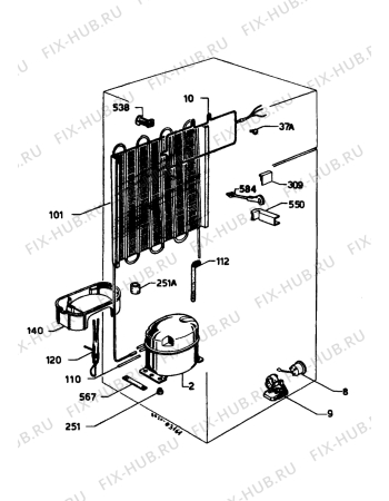 Взрыв-схема холодильника Electrolux ER8221D - Схема узла Cooling system 017