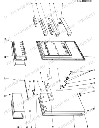 Взрыв-схема холодильника Ariston ETDF285LAVCCKD (F012734) - Схема узла