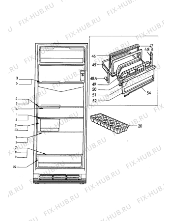 Взрыв-схема холодильника Electrolux ER3406C - Схема узла Internal parts