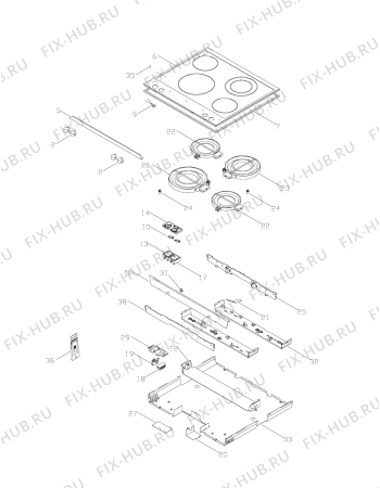 Схема №1 ZBX623SS с изображением Запчасть для электропечи Aeg 3256231410