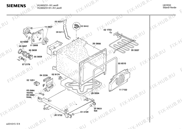 Взрыв-схема плиты (духовки) Siemens HL660231 - Схема узла 04