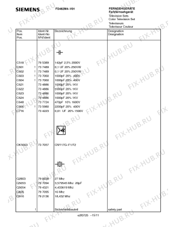 Схема №10 FS462M4 с изображением Сервисная инструкция для жк-телевизора Siemens 00535679