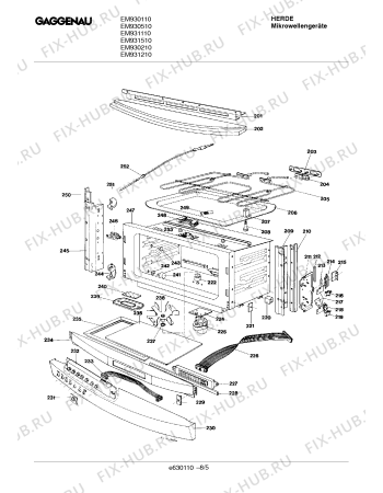Схема №8 EM931210 с изображением Панель для составляющей Bosch 00291579