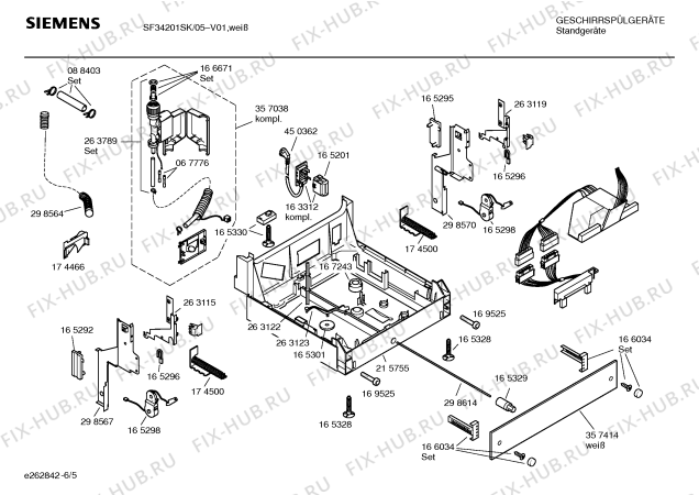 Взрыв-схема посудомоечной машины Siemens SF34201SK - Схема узла 05