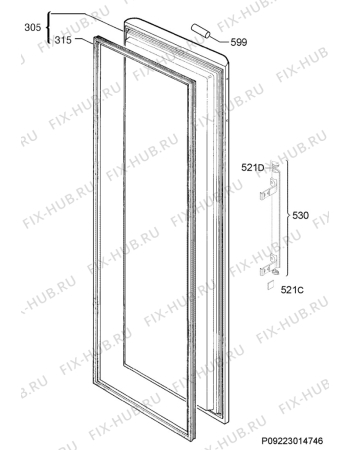 Взрыв-схема холодильника Electrolux EUF2745AOX - Схема узла Door 003