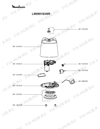 Схема №2 LM090163/6R с изображением Чаша для блендера (миксера) Moulinex SS-192428