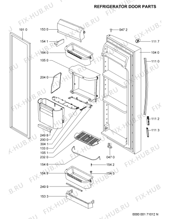 Схема №9 20RU-D4L A+ с изображением Дверка для холодильной камеры Whirlpool 481241610855