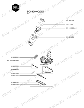 Схема №1 EO8929NO/2D0 с изображением Рукоятка для мини-пылесоса Seb RS-2230001415