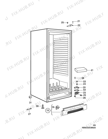 Взрыв-схема холодильника Electrolux ERE38200X - Схема узла C10 Cabinet