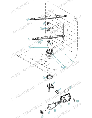 Взрыв-схема посудомоечной машины Asko D5534 CB FI TW   -Titanium (401549, DW90.2) - Схема узла 03