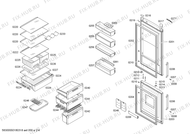 Схема №4 KGN49VI20 с изображением Дверь для холодильной камеры Bosch 00713757