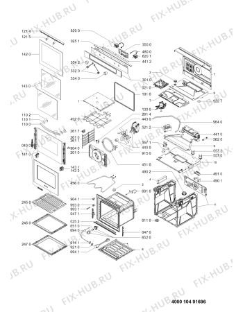 Схема №1 KOXP6640 (F090977) с изображением Руководство для плиты (духовки) Indesit C00351556