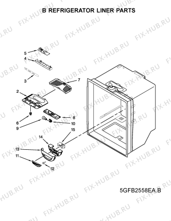 Схема №5 5GFB2058EA с изображением Запчасть для холодильника Whirlpool 482000095880