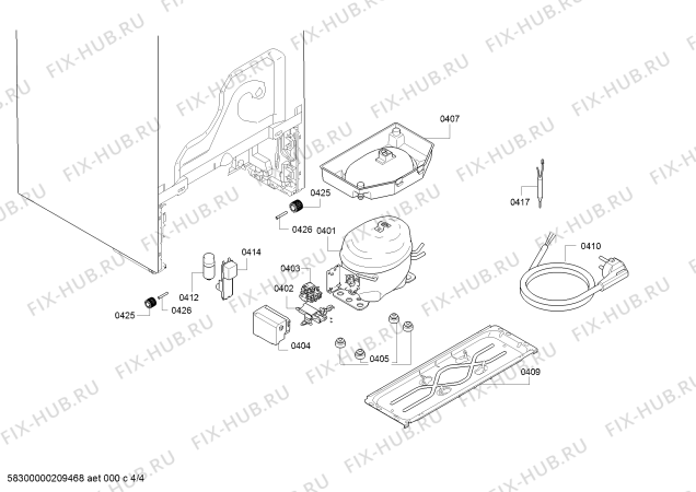 Взрыв-схема холодильника Bosch GSN33VI31Z - Схема узла 04