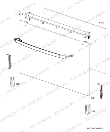 Взрыв-схема плиты (духовки) Zanussi ZCG210M1WA - Схема узла Door