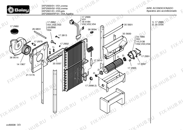 Схема №3 3XP2000ARP Balay с изображением Инструкция по эксплуатации для климатотехники Bosch 00528999