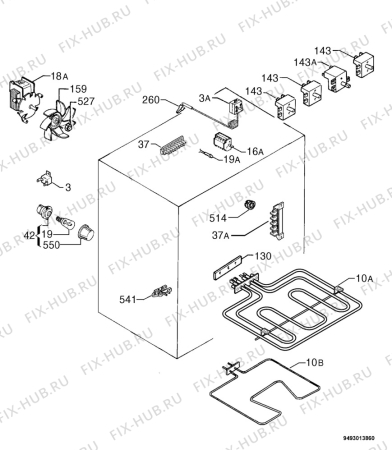 Взрыв-схема плиты (духовки) Privileg 133953_30327 - Схема узла Electrical equipment 268