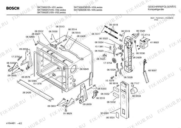 Схема №3 SKT5002SK с изображением Панель управления для электропосудомоечной машины Bosch 00356391