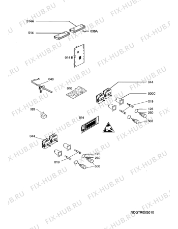 Взрыв-схема плиты (духовки) Juno Electrolux JOO68400X  DE  ENV06 - Схема узла Functional parts