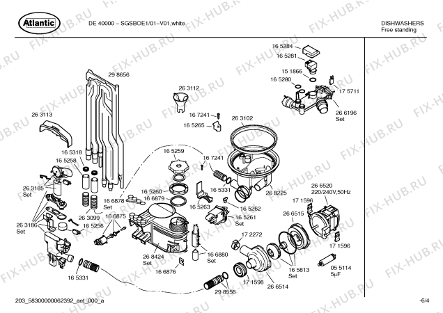 Схема №4 SGSBOE1 Atlantic DE4000 с изображением Инструкция по эксплуатации для посудомойки Bosch 00527691