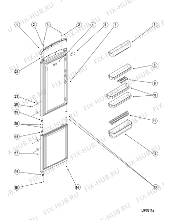 Взрыв-схема холодильника Hotpoint-Ariston RMBA1200LVH (F070178) - Схема узла