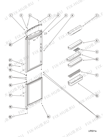 Взрыв-схема холодильника Hotpoint-Ariston RMBA12002LVH (F071863) - Схема узла