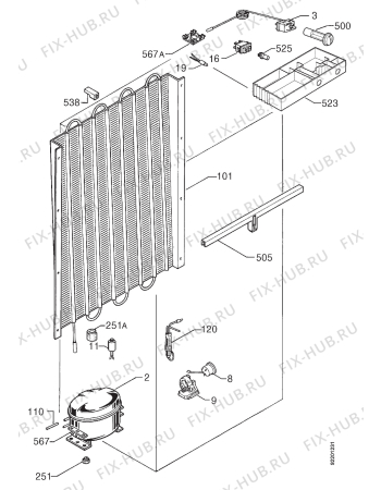 Взрыв-схема холодильника Arthurmartinelux AU7112C - Схема узла Cooling system 017