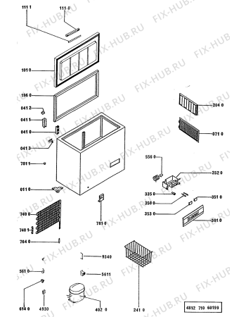 Схема №1 PNC 2159 с изображением Опора для холодильника Whirlpool 481950018083