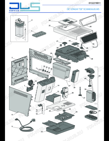 Схема №3 PRIMADONNA ELITE ECAM 656.85.MS с изображением Спираль для кофеварки (кофемашины) DELONGHI 6113210141