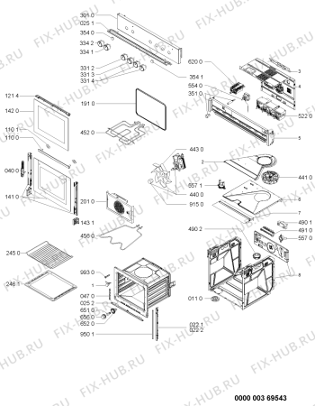 Схема №1 ESN 5961/SW с изображением Дверца для электропечи Whirlpool 481245059948