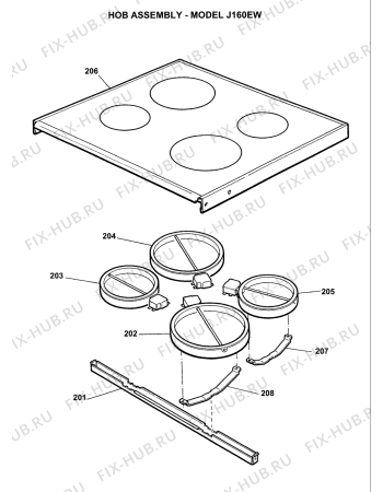 Схема №5 J160EW (F032746) с изображением Инструкция по эксплуатации для плиты (духовки) Indesit C00220973