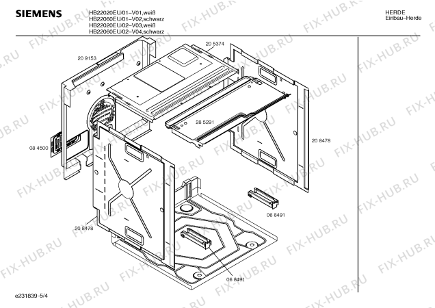 Схема №4 HB22020EU с изображением Панель для духового шкафа Siemens 00286580