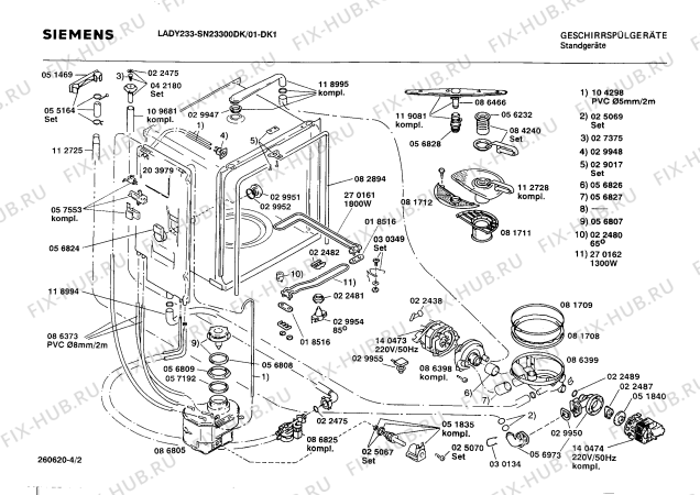 Взрыв-схема посудомоечной машины Siemens SN23300DK - Схема узла 02