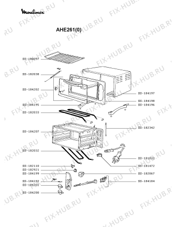 Схема №1 AHE161(1) с изображением Стойка для плиты (духовки) Moulinex SS-184195