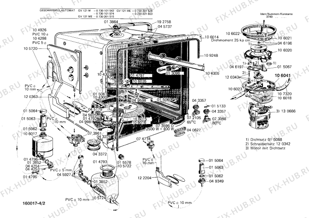Взрыв-схема посудомоечной машины Bosch 0730101574 GV121M - Схема узла 02