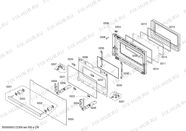 Схема №6 HBC86P771 с изображением Панель управления для плиты (духовки) Bosch 00661911