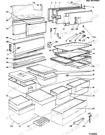Взрыв-схема холодильника Indesit ME1401 (F000043) - Схема узла