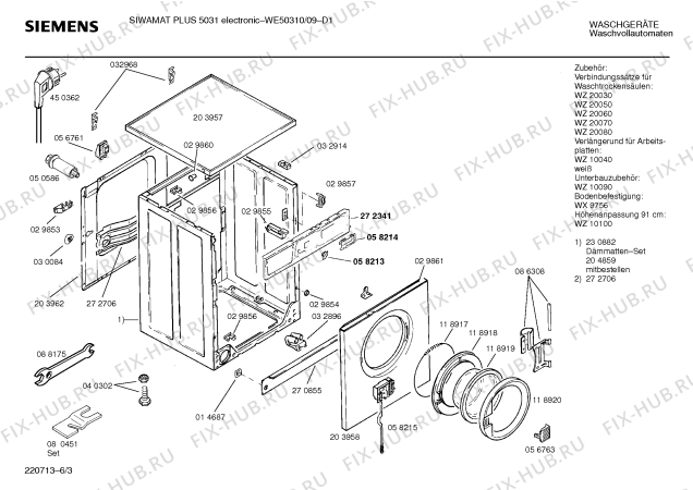 Схема №6 WFE9310 с изображением Мотор для стиралки Siemens 00140905