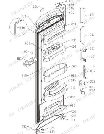 Схема №1 FA395X (173683, HS3966AF) с изображением Дверца для холодильника Gorenje 446629