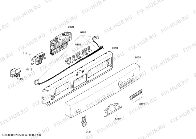 Схема №5 SGS46M22EU с изображением Передняя панель для посудомойки Bosch 00449121