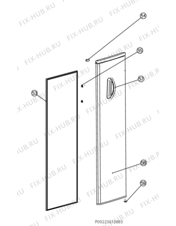 Взрыв-схема холодильника Electrolux EUF2000FW - Схема узла Door 003