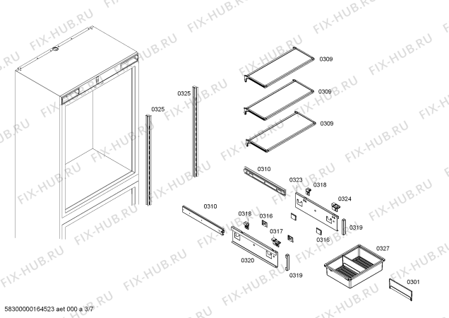 Схема №6 RB472301 Gaggenau с изображением Тэн оттайки для холодильника Bosch 00687378