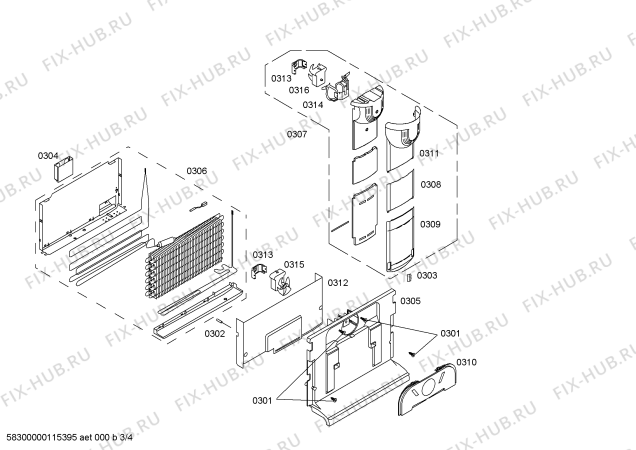 Взрыв-схема холодильника Balay 3KF4967N - Схема узла 03